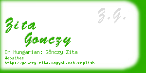 zita gonczy business card